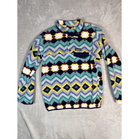 Patagonia Synchilla Snap-T Fleece Pullover Timber Twist Aztec Print S RARE - Picture 1 of 7